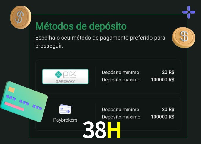 O cassino 38H oferece uma grande variedade de métodos de pagamento